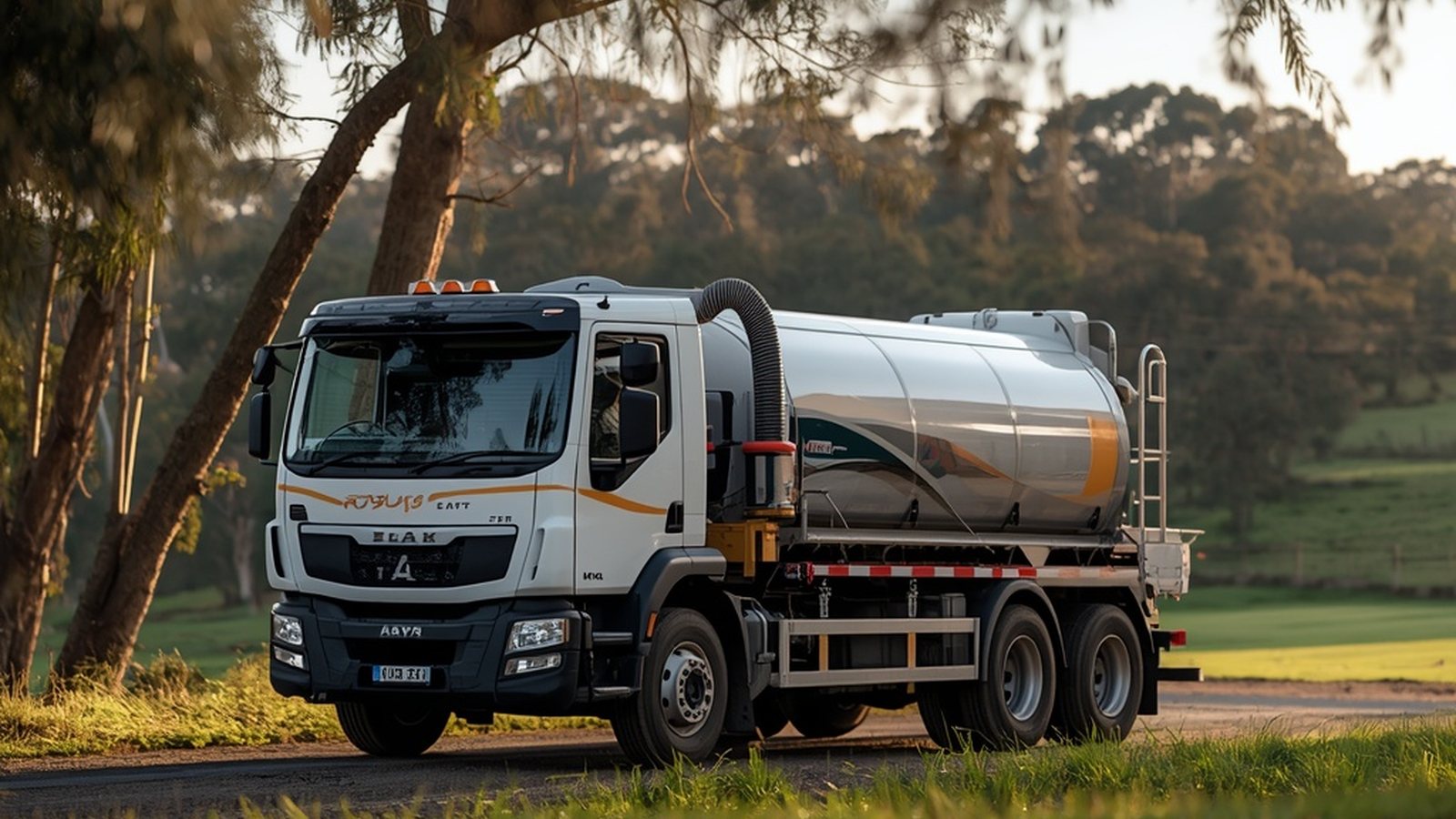 Septic service truck on a rural Gippsland property